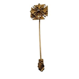 MMA Metropolitan Museum of Art Stick Pin Flower  Vtg Gold-Tone Maltese Cross